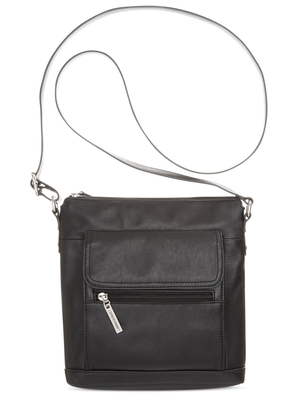 Giani Bernini black Nappa Leather Venice Crossbody Bag NWT